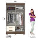 Ver imagem 4 de Guarda-roupa Solteiro 4 Portas 2 Gavetas com Espelho B12