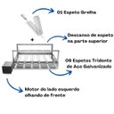 Ver imagem 4 de Gira Grill Inox c/ 6 Espetos Tridente + Espeto Grelha Pratic