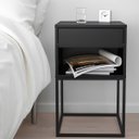 Ver imagem 6 de Kit 02 Mesas de Cabeceira Industrial Pé de Aço 1 Gaveta 1 Nicho - Preto/pé Preto - Lh Móveis