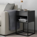 Ver imagem 5 de Kit 02 Mesas de Cabeceira Industrial Pé de Aço 1 Gaveta 1 Nicho - Preto/pé Preto - Lh Móveis