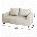 Ver imagem 3 de Sofá Namoradeira Requinte 1.40m 2 Lugares Estofado com Fibra Siliconada Design Moderno Branco