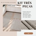 Ver imagem 4 de Tapete Kit Cozinha 3 Peças 1 Passadeira 1,30 X 0,45 2 Capacho 0,65 X 0,45 Rústico Antiderrapante Cru