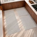 Ver imagem 2 de Tapete Kit Cozinha 3 Peças 1 Passadeira 1,30 X 0,45 2 Capacho 0,65 X 0,45 Rústico Antiderrapante Cru