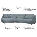 Ver imagem 3 de Sofá 05 Lugares 330cm Arizona com Chaise Direito Bouclé Azul Claro - Nexta Casa