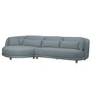Ver imagem 1 de Sofá 05 Lugares 330cm Arizona com Chaise Direito Bouclé Azul Claro - Nexta Casa
