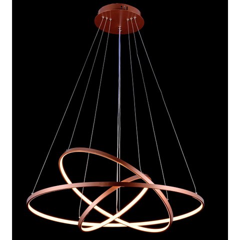 Pendente 40×60×80 90w 3000k 9000lm Bivolt Metal Rose+silicone