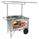 Ver imagem 1 de Carrinho 2 em 1 Cefaz Salada de Frutas e Açaí Luxo Inox Rodas Pneumáticas e Toldo L18p/t