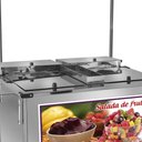 Ver imagem 2 de Carrinho 2 em 1 Cefaz Salada de Frutas e Açaí Luxo Inox Rodas Pneumáticas e Toldo L18p/t
