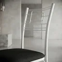 Ver imagem 3 de Kit 6 Cadeiras Paraty Corino Tempest Preto Tubo Branco