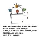 Ver imagem 7 de Paneleiro Escorredor Rústico e Porta Papel Toalha em Ferro:flor de Madeira