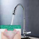 Ver imagem 4 de Torneira Bancada Cozinha Banheiro Mesa Bancada Gourmet Mangueira Flexível Metal Cromada Articulada