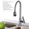 Torneira Bancada Cozinha Banheiro Mesa Bancada Gourmet Mangueira Flexível Metal Cromada Articulada - 3
