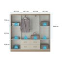 Ver imagem 5 de Guarda Roupa Casal Japão 8 Portas 4 Gavetas Menu Móveis Off White Carvalho