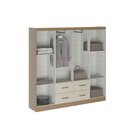 Ver imagem 4 de Guarda Roupa Casal Japão 8 Portas 4 Gavetas Menu Móveis Off White Carvalho