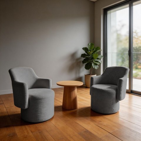 Jogo 2 Poltrona Orgânica Moderna Confortável Recepção