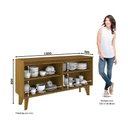Ver imagem 3 de Conjunto Sala de Jantar Buffet Balcão Retrô + Cristaleira Adega + Aparador Nattur/ Off White