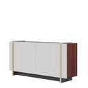 Ver imagem 6 de Buffet 4 Portas 160cm Copacabana Tubo Branco/Off White/Nogueira Real/Preto Fosco/T Dourad