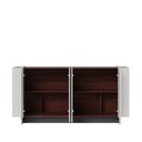 Ver imagem 3 de Buffet 4 Portas 160cm Copacabana Tubo Branco/Off White/Nogueira Real/Preto Fosco/T Dourad