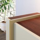 Ver mais imagens de Buffet 4 Portas 160cm Copacabana Tubo Branco/Off White/Nogueira Real/Preto Fosco/T Dourad