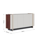 Ver imagem 5 de Buffet 4 Portas 160cm Copacabana Tubo Branco/Off White/Nogueira Real/Preto Fosco/T Dourad