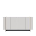 Ver imagem 4 de Buffet 4 Portas 160cm Copacabana Tubo Branco/Off White/Nogueira Real/Preto Fosco/T Dourad
