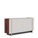 Ver imagem 2 de Buffet 4 Portas 160cm Copacabana Tubo Branco/Off White/Nogueira Real/Preto Fosco/T Dourad