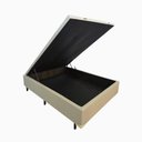 Ver imagem 4 de Base Cama Box Casal Baú Pistão a Gás e Revestimento Suede Bege Reforçada Brindade – 138x188cm