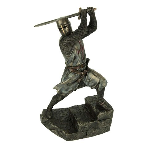 Cavaleiro Medieval Templario com Espada Veronese 77519 Bronzeada
