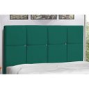 Ver imagem 3 de Cabeceira Estofada Box Casal Encosto para Cama Civic 144x126 Azul Tiffany