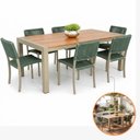 Ver imagem 1 de Conjunto de Jantar Majestic 6 Cadeiras em Corda Náutica Mesa em Alumínio Verde 180cm Nossa Kasa