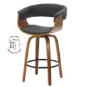 Ver imagem 3 de Banqueta Giratória Baixa Betim Rivatti Preta Base Madeira