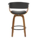 Ver imagem 4 de Banqueta Giratória Baixa Betim Rivatti Preta Base Madeira