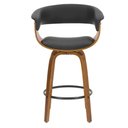 Ver imagem 1 de Banqueta Giratória Baixa Betim Rivatti Preta Base Madeira