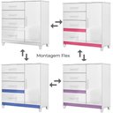 Ver imagem 4 de Comoda Venus 4 Gavetas 1 Porta com Pes 98 Cm Branco Flex Moval