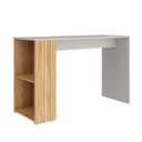 Ver imagem 2 de Mesa Escrivaninha 120cm com 2 Prateleiras Laterais e Detalhe em Pintura Ripada Mb 1060 Movelbento
