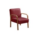 Ver imagem 2 de Kit 2 Poltronas Anita Conjunto Cadeiras Moderna Braço Madeira Vermelho Bordô 110