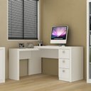 Ver imagem 1 de Mesa de Escritório em L 3 Gavetas ME4101 Tecno Mobili - Branco