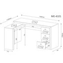 Ver imagem 4 de Mesa de Escritório em L 3 Gavetas ME4101 Tecno Mobili - Branco