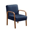 Ver imagem 2 de Kit 2 Poltronas Anita Conjunto Cadeiras Moderna Braço Madeira Azul Marinho 210