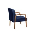 Ver imagem 4 de Kit 2 Poltronas Anita Conjunto Cadeiras Moderna Braço Madeira Azul Marinho 210