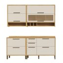 Ver imagem 3 de Armário de Cozinha Compacta Modulada 4 Peças 7 Portas com Vidro 200cm 100% MDF Vicenza Espresso Móveis Bege/Amêndoa/Off-White