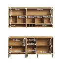 Ver imagem 5 de Armário de Cozinha Compacta Modulada 4 Peças 7 Portas com Vidro 200cm 100% MDF Vicenza Espresso Móveis Bege/Amêndoa/Off-White