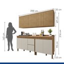 Ver imagem 7 de Cozinha 4 Peças 10 Portas 1 Gaveta Imperial Yescasa Marrom/Cinamomo/Off White