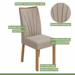 Conjunto com 8 Cadeiras para Sala de Jantar Apogeu - 7