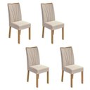 Ver imagem 2 de Kit 8 Cadeiras de Jantar Estofadas Suede Apogeu Bege Amêndoa Clean/Linho Rinzai Bege