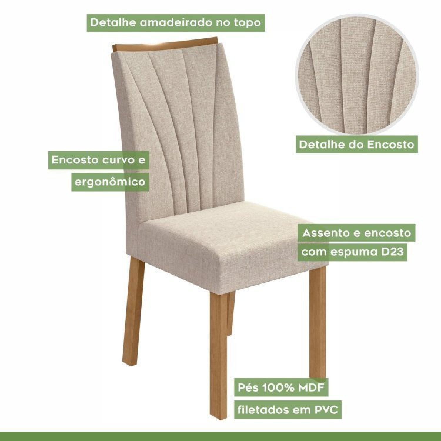 Conjunto com 8 Cadeiras para Sala de Jantar - 7