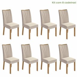 Conjunto com 8 Cadeiras para Sala de Jantar - 1