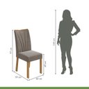 Ver imagem 3 de Kit 8 Cadeiras de Jantar Estofadas Suede Apogeu Bege Amêndoa Clean/Suede Animale Bege