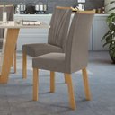 Ver mais imagens de Kit 8 Cadeiras de Jantar Estofadas Suede Apogeu Bege Amêndoa Clean/Suede Animale Bege
