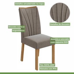 Conjunto com 8 Cadeiras para Sala de Jantar Apogeu - 7